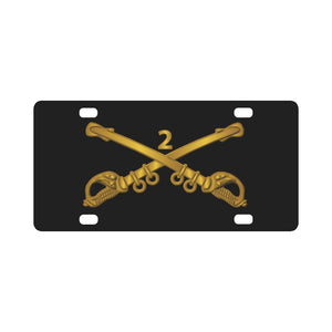 Army - 2nd Cavalry Branch wo Txt Classic License Plate