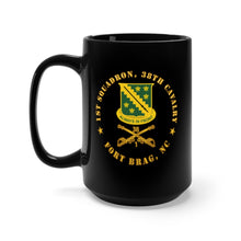 Load image into Gallery viewer, Black Mug 15oz - Army - 1st Squadron, 38th Cavalry - Fort Bragg, NC w DUI - Cav Branch wo Bck X 300