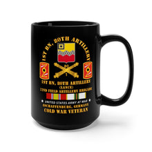 Load image into Gallery viewer, Black Mug 15oz - Army - 1st Battalion 80th Artillery - 72nd FA Brigade - Aschaffenburg Federal Republic of Germany with COLD Service Ribbons