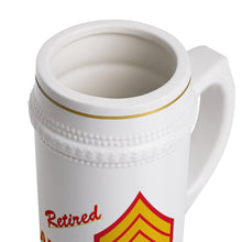 Load image into Gallery viewer, Beer Stein Mug - USMC - E8 - First Sergeant (1SG) - Retired X 300
