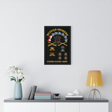 Load image into Gallery viewer, Premium Framed Vertical Poster - Buffalo Soldiers - Infantry - Cavalry Guidons with Buffalo Head and Unit Crests - US Army