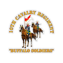 Load image into Gallery viewer, Kiss-Cut Stickers - Army - 10th Cavalry Regiment w Cavalrymen - Buffalo Soldiers