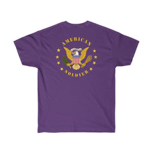 Load image into Gallery viewer, Unisex Ultra Cotton Tee - Army - 57th Artillery Brigade - Shoulder Sleeve Insignia (SSI) with Artillery Branch and Ribbon - American Patriot