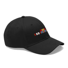 Load image into Gallery viewer, Afghanistan War Service Ribbon Bar - Unisex Twill Hat - Direct to Garment (DTG) Printed