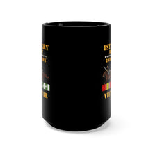 Load image into Gallery viewer, Black Mug 15oz - Army -2nd Squadron, 1st Cavalry Regiment - Vietnam War wt 2 Cav Riders and VN SVC X300