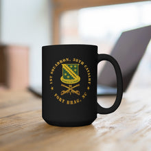 Load image into Gallery viewer, Black Mug 15oz - Army - 1st Squadron, 38th Cavalry - Fort Bragg, NC w DUI - Cav Branch wo Bck X 300