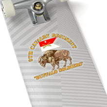 Load image into Gallery viewer, Kiss-Cut Stickers - Army - 9th Cavalry Regiment - Buffalo Soldiers w 9th Cav Guidon