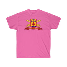 Load image into Gallery viewer, Unisex Ultra Cotton Tee - Army - 57th Artillery Brigade - Shoulder Sleeve Insignia (SSI) with Artillery Branch and Ribbon - American Patriot