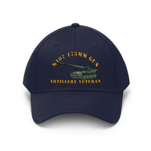 Load image into Gallery viewer, Twill Hat - Army - M107 - 175mm Gun - Artillery Veteran - Hat - Direct to Garment (DTG) - Printed