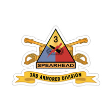 Load image into Gallery viewer, Kiss-Cut Stickers - Army - 3rd Armored Division - SSI w Br - Ribbon X 300