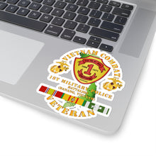 Load image into Gallery viewer, Kiss-Cut Stickers - USMC - Vietnam Combat Vet - 1st MP Bn - DaNang - VN SVC