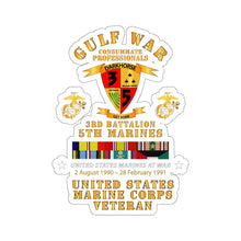 Load image into Gallery viewer, Kiss-Cut Stickers - USMC - Gulf War Veteran - 3rd Bn, 5th Marines w CAR GULF SVC