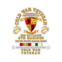 Load image into Gallery viewer, Kiss-Cut Stickers - USMC - Cold War Vet - 3rd Bn, 5th Marines w COLD SVC X 300