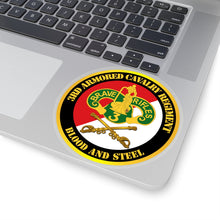 Load image into Gallery viewer, Kiss-Cut Stickers - Army - 3rd Armored Cavalry Regiment DUI - Red White - Blood and Steel