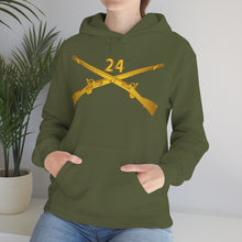Load image into Gallery viewer, Unisex Heavy Blend Hooded Sweatshirt - Army - 24th Infantry Regiment Branch Wo Txt