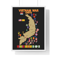 Load image into Gallery viewer, Premium Framed Vertical Poster - Map - Vietnam Units - 3 wo DS - Black