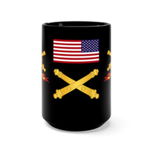 Load image into Gallery viewer, Black mug 15oz - Army 57th Artillery Brigade - DUI with Branch - 57th Artillery Brigade - SSI w Branch - Ribbon