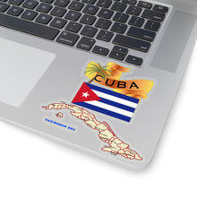 Load image into Gallery viewer, Kiss-Cut Stickers - Cuba - Cuba with Palm and Map X 300