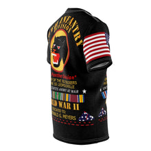 Load image into Gallery viewer, Unisex AOP Cut & Sew Tee - 66th Infantry Div - Black Panther Div - WWII w SS Leopoldville w EU SVC - SSG Donald G Meyers