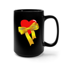 Load image into Gallery viewer, Black Mug 15oz - ARMY - Heart - Yellow Ribbon - Support Troops and Vets X 300