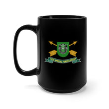 Load image into Gallery viewer, Black Coffee Mug 15oz - Army - 10th Special Forces Group - Flash w Br - Ribbon X 300