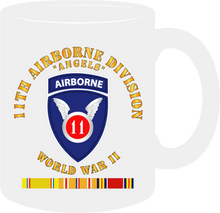 Load image into Gallery viewer, Army - 11th Airborne Division - World War II with Pacific Serivce Ribbons - Mug