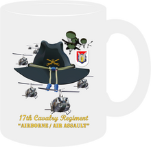 Load image into Gallery viewer, Army - 17th Cavalry - Airborne - Air Assault with Branch Flash with Slicks - Mug