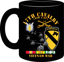 Load image into Gallery viewer, Army - 17th Cavalry (Air CAv) - 1st Cav Division with Service Ribbons - Mug