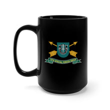 Load image into Gallery viewer, Black Coffee Mug 15oz - Army - 19th Special Forces Group - Flash w Br - Ribbon X 300