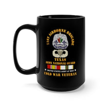 Load image into Gallery viewer, Black Mug 15oz - Army - 1st Airborne Bde - TXARNG - Cold War Vet wo Parachute w COLD SVC X 300