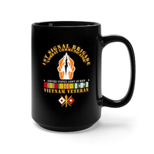 Load image into Gallery viewer, Black Mug 15oz - Army - 1st Signal Bde DUI - Combat Communicator w VN SVC X 300