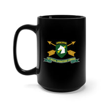 Load image into Gallery viewer, Black Coffee Mug 15oz - Army -1st Special Operations Command (SOCOM) - SSI w Br - Ribbon X 300