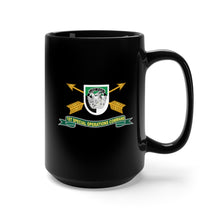 Load image into Gallery viewer, Black Coffee Mug 15oz - Army -1st Special Operations Command (SOCOM) Flash w Br - Ribbon X 300