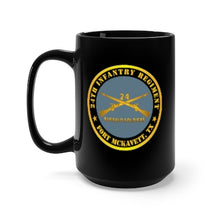 Load image into Gallery viewer, Black Mug 15oz - Army - 24th Infantry Regiment - Fort McKavett, TX - Buffalo Soldiers w Inf Branch