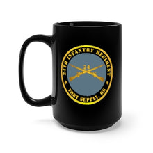 Load image into Gallery viewer, Black Mug 15oz - Army - 24th Infantry Regiment - Fort Supply, OK w Inf Branch