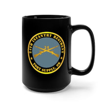 Load image into Gallery viewer, Black Mug 15oz - Army - 24th Infantry Regiment - Fort Supply, OK w Inf Branch