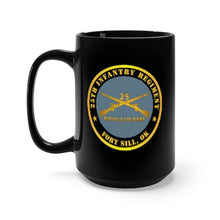 Load image into Gallery viewer, Black Mug 15oz - Army - 25th Infantry Regiment - Fort Sill, OK - Buffalo Soldiers w Inf Branch