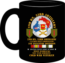 Load image into Gallery viewer, Army - 2nd Battalion 33rd Artillery - 1st Infantry Division - FRG with Globe - COLD Service Ribbons - Mug
