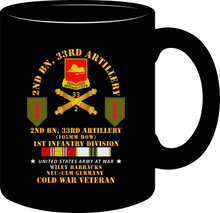 Load image into Gallery viewer, Army - 2nd Battalion, 33rd Artillery, 1st Infantry Division, Germany with COLD War Service Ribbon - Mug