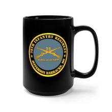 Load image into Gallery viewer, Black Mug 15oz - Army - 38th Infantry Regiment - Buffalo Soldiers - Jefferson Barracks, MO w Inf Branch