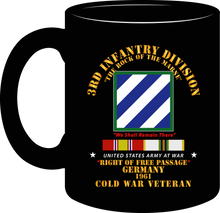Load image into Gallery viewer, Army - 3rd Infantry Division - Right of Passage - Germany with Cold War Service Ribbons - Mug -