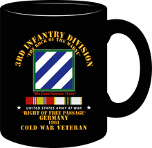 Load image into Gallery viewer, Army - 3rd Infantry Division - Right of Passage - Germany with Cold War Service Ribbons - Mug -