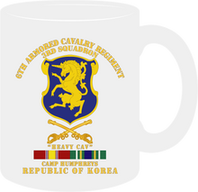 Load image into Gallery viewer, Army - 3rd Squadron, 6th Armored Cavalry Regiment with Cavalry Branch, Camp Humphreys with Korean Service Medal - Mug