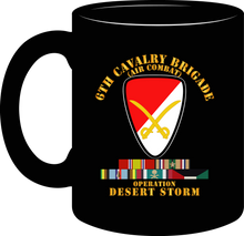 Load image into Gallery viewer, Army - 6th Cavalry Brigade with Desert Storm, Armed Forces Expeditionary Medal Ribbon and Arrowhead - Mug