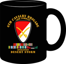 Load image into Gallery viewer, Army - 6th Cavalry Brigade with Desert Storm, Armed Forces Expeditionary Medal Ribbon and Arrowhead - Mug