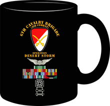 Load image into Gallery viewer, Army - 6th Cavalry Brigade - Desert Storm with Service Ribbons - Armed Forces Expeditionary Medal with Arrow - Special- Mug