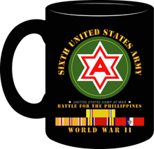 Load image into Gallery viewer, Army - 6th United States Army - Battle of Phil - World War II with Pacific Service Ribbons - Mug
