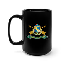 Load image into Gallery viewer, Black Coffee Mug 15oz - Army - 77th Special Forces Group - DUI - Br - Ribbon X 300