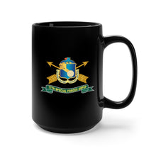 Load image into Gallery viewer, Black Coffee Mug 15oz - Army - 77th Special Forces Group - DUI - Br - Ribbon X 300