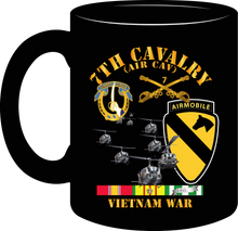 Load image into Gallery viewer, Army - 7th Cavalry (Air Cav) - 1st Cav Division with Service Ribbons - Mug